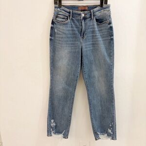 Judy Blue Straight Fit High Rise Distressed Jeans Size 9/29